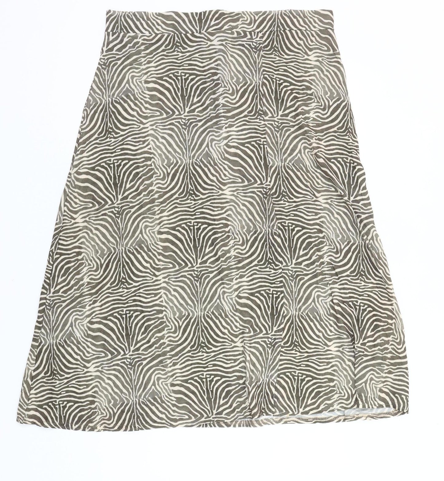 PrettyLittleThing Women Brown Animal Print A-Line Skirt Size 16