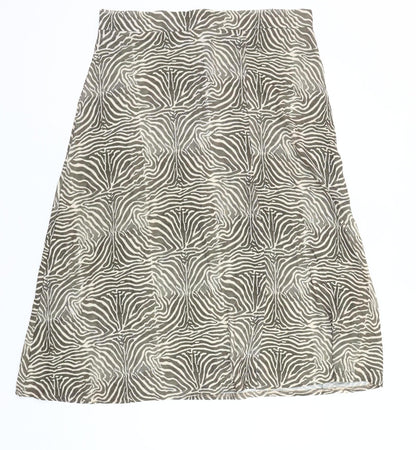 PrettyLittleThing Women Brown Animal Print A-Line Skirt Size 16