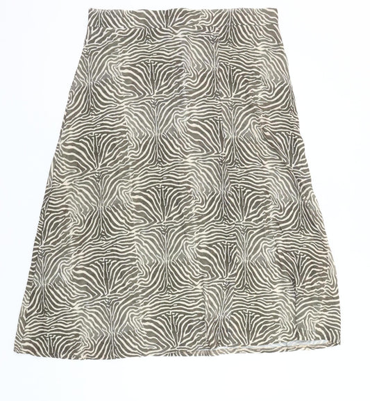 PrettyLittleThing Women Brown Animal Print A-Line Skirt Size 16
