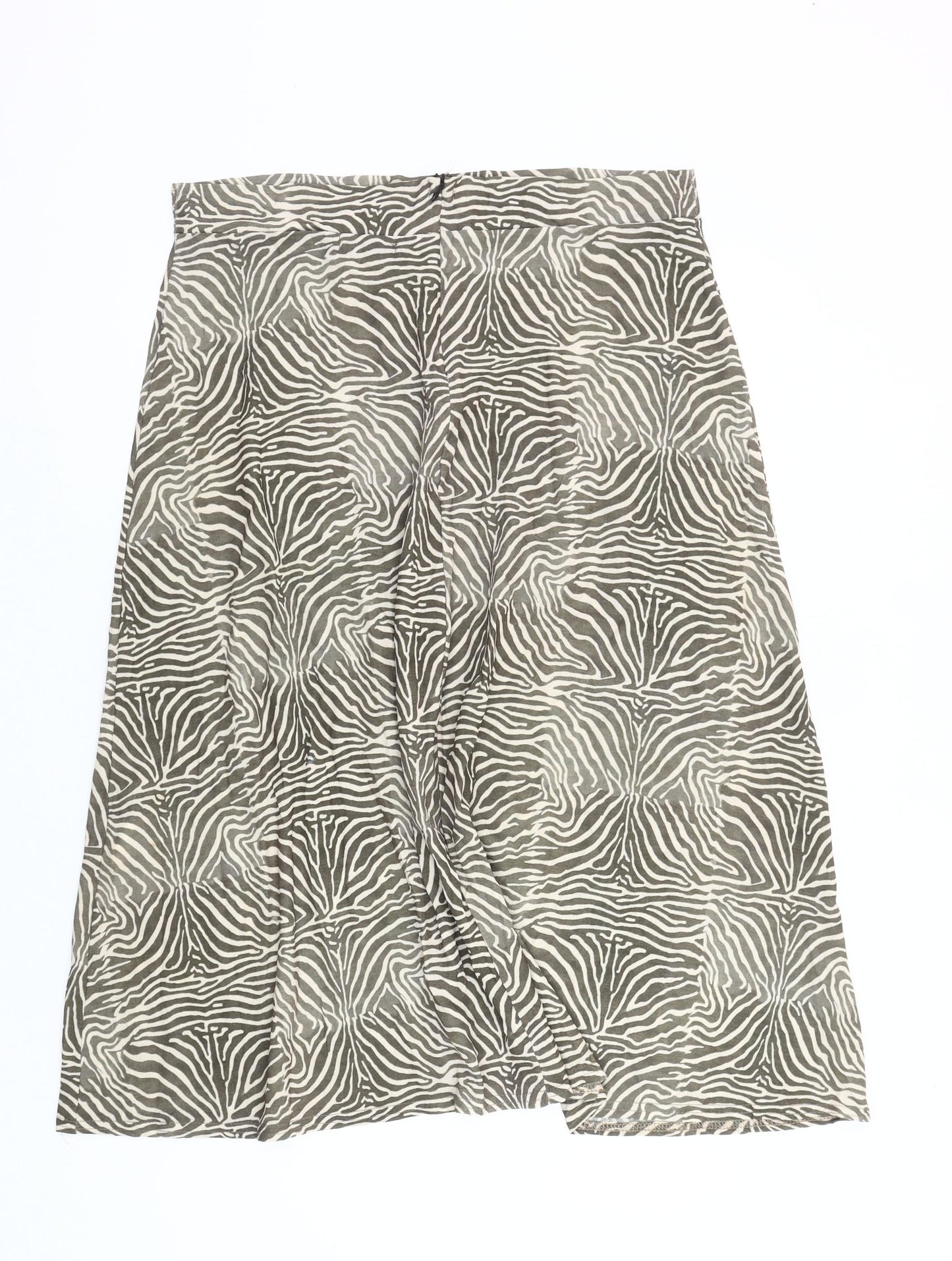 PrettyLittleThing Women Brown Animal Print A-Line Skirt Size 16