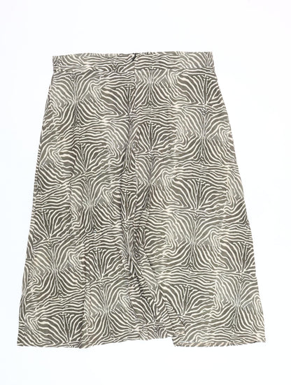 PrettyLittleThing Women Brown Animal Print A-Line Skirt Size 16