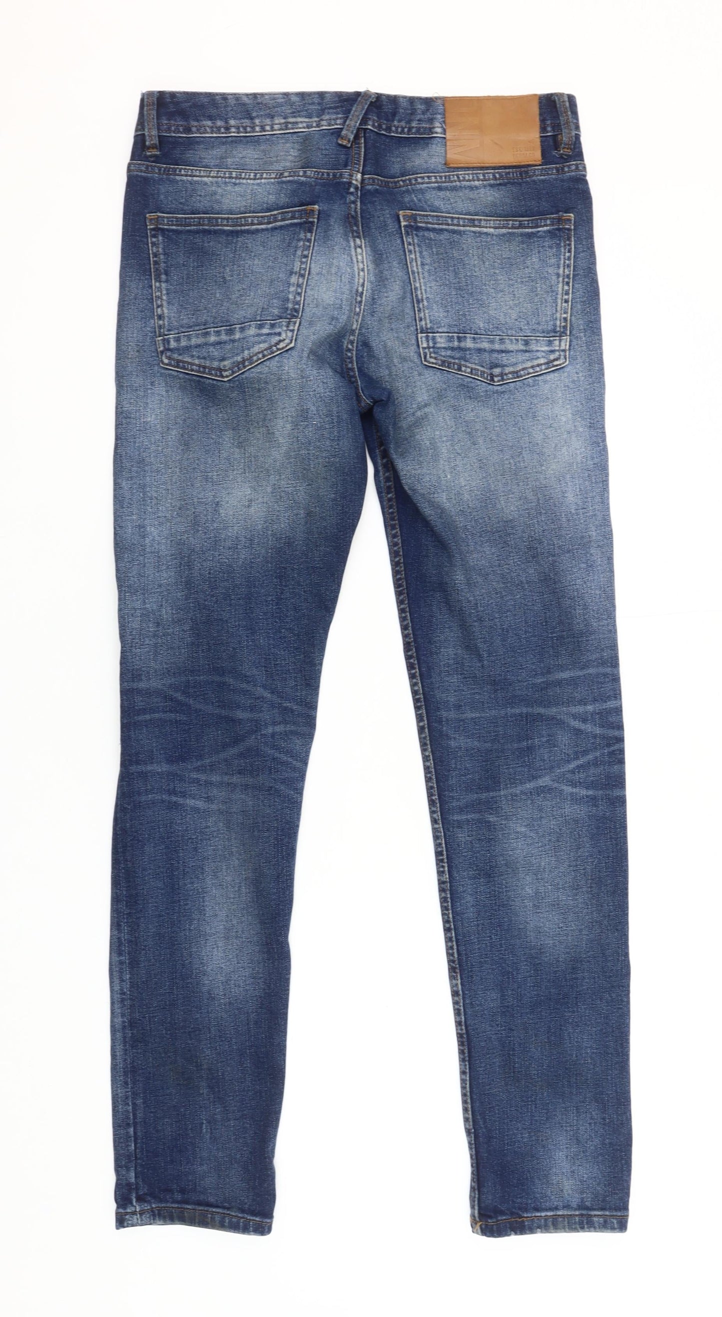 Denim Co. Men's Blue Slim Fit Distressed Skinny Jeans 30x32