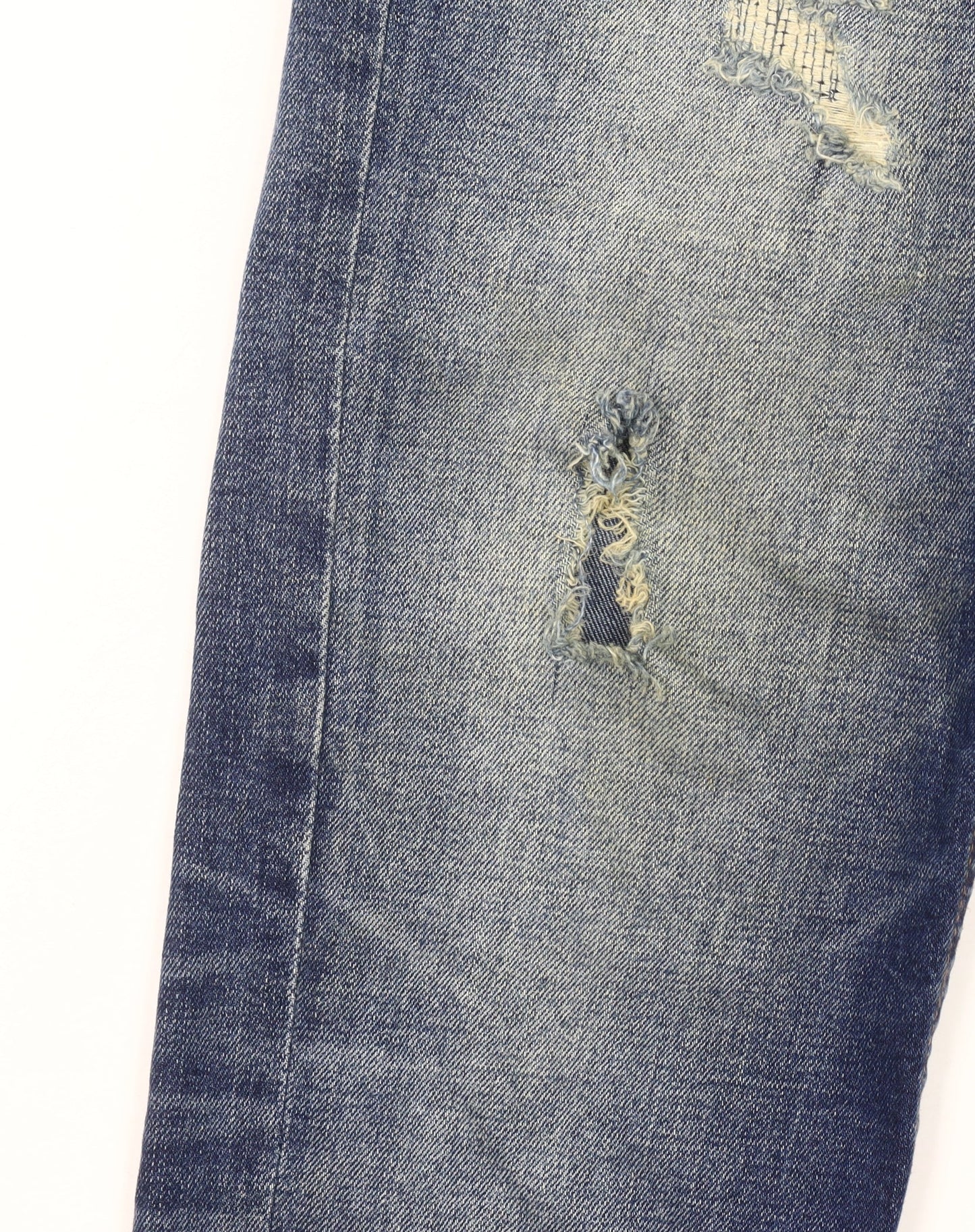 Denim Co. Men's Blue Slim Fit Distressed Skinny Jeans 30x32
