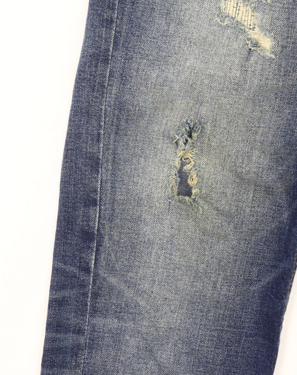 Denim Co. Men's Blue Slim Fit Distressed Skinny Jeans 30x32