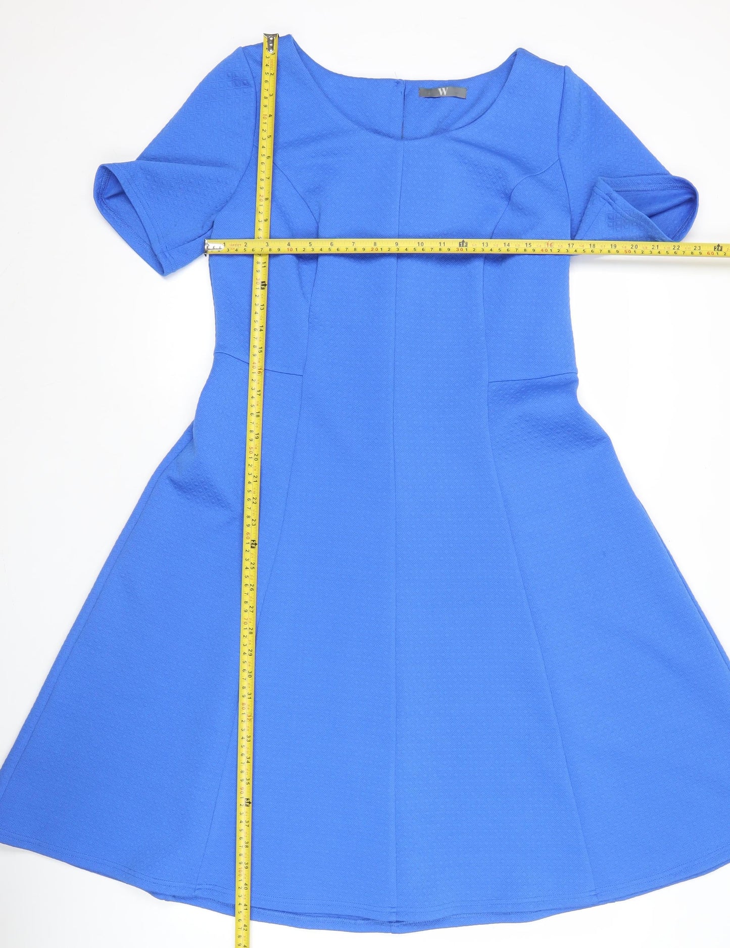 BHS Women’s Blue Fit & Flare Knee Length Dress Size 16