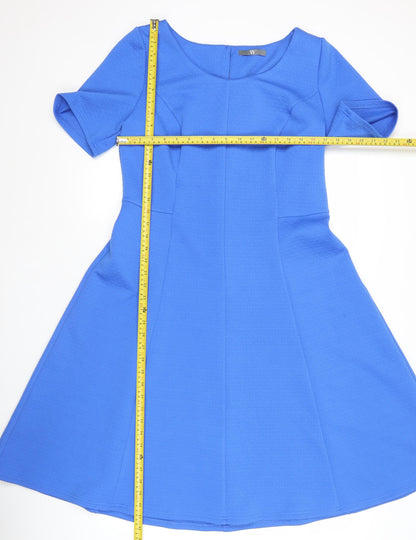 BHS Women’s Blue Fit & Flare Knee Length Dress Size 16