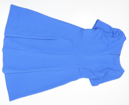 BHS Women’s Blue Fit & Flare Knee Length Dress Size 16