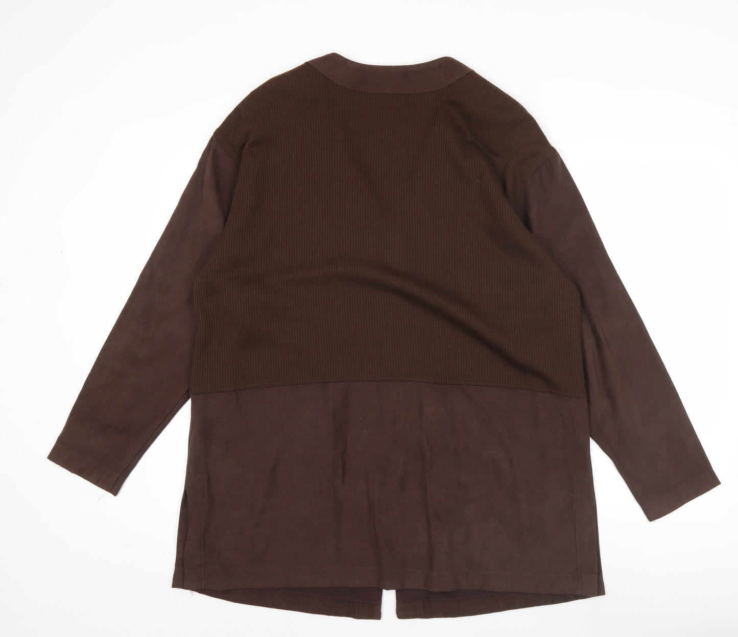 Verse Womens Brown Wool Blend Zip Up Mid-Length Jacket Size 16