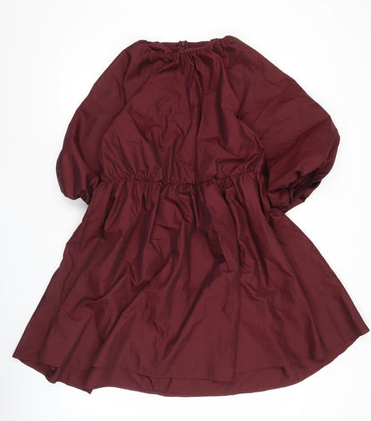 ASOS DESIGN Women's Red A-Line Puff Sleeve Short Dress Size 10