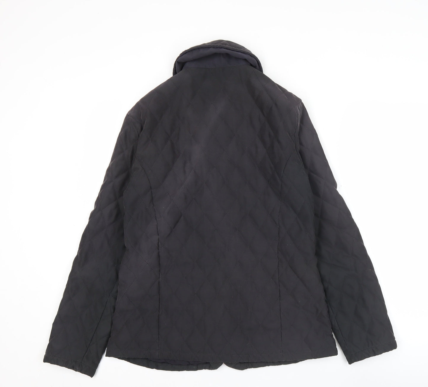 Barbour Womens Black Quilted Jacket Size 10 Casual Mid-Length