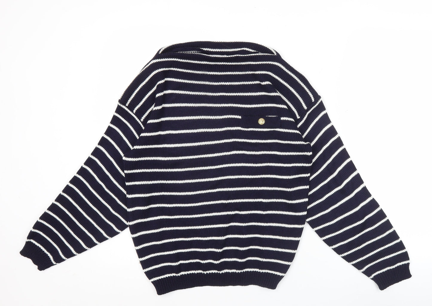 St. Clair Women’s Blue Striped Acrylic Knit Jumper S
