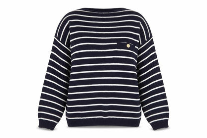 St. Clair Women’s Blue Striped Acrylic Knit Jumper S