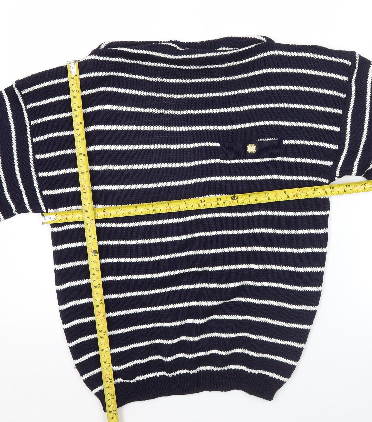 St. Clair Women’s Blue Striped Acrylic Knit Jumper S