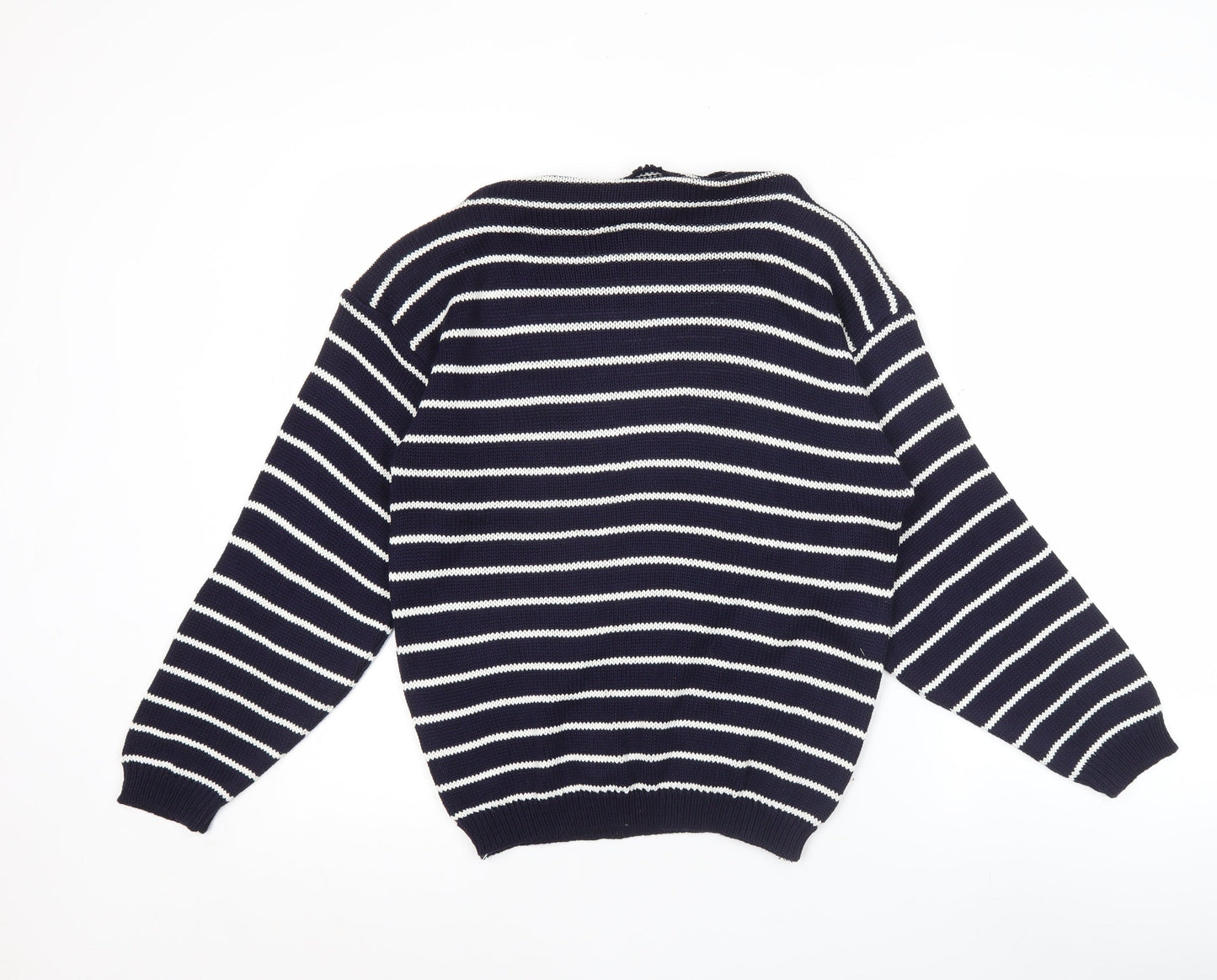 St. Clair Women’s Blue Striped Acrylic Knit Jumper S