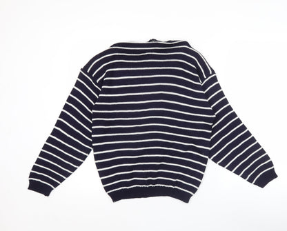 St. Clair Women’s Blue Striped Acrylic Knit Jumper S