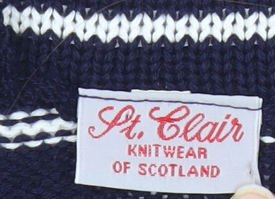 St. Clair Women’s Blue Striped Acrylic Knit Jumper S