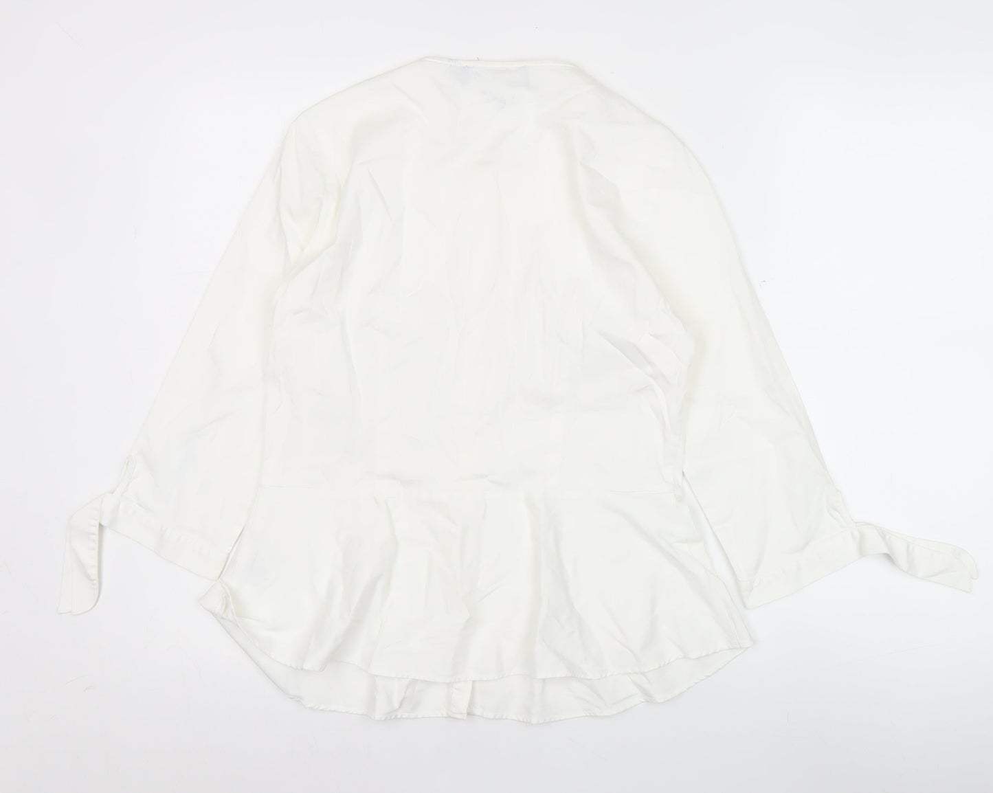 Coercion London Women's White Cotton Tunic Blouse S 3/4 Sleeve