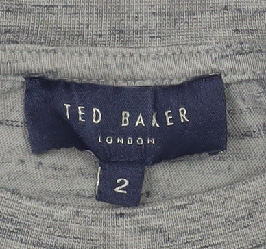 Ted Baker Women’s Green Relaxed Cotton Blend Short Sleeve T-Shirt Size 10