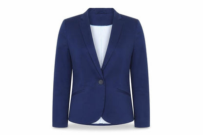 H&M Women Blue Size 10 Slim Fit Single-Breasted Blazer Jacket