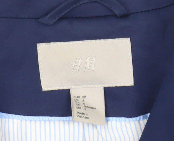 H&M Women Blue Size 10 Slim Fit Single-Breasted Blazer Jacket