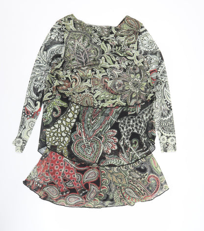 Desigual Women Multicoloured Paisley Long Sleeve Shift Dress S