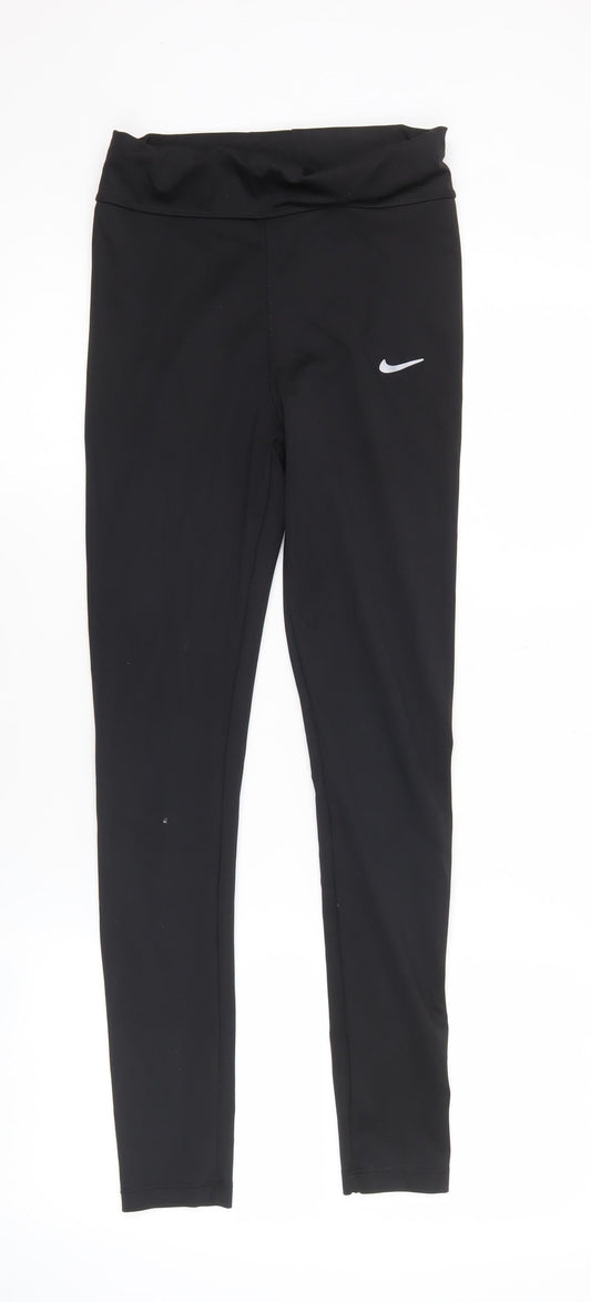 Nike Womens Black Dri-FIT Leggings S Slim Fit Running Trousers