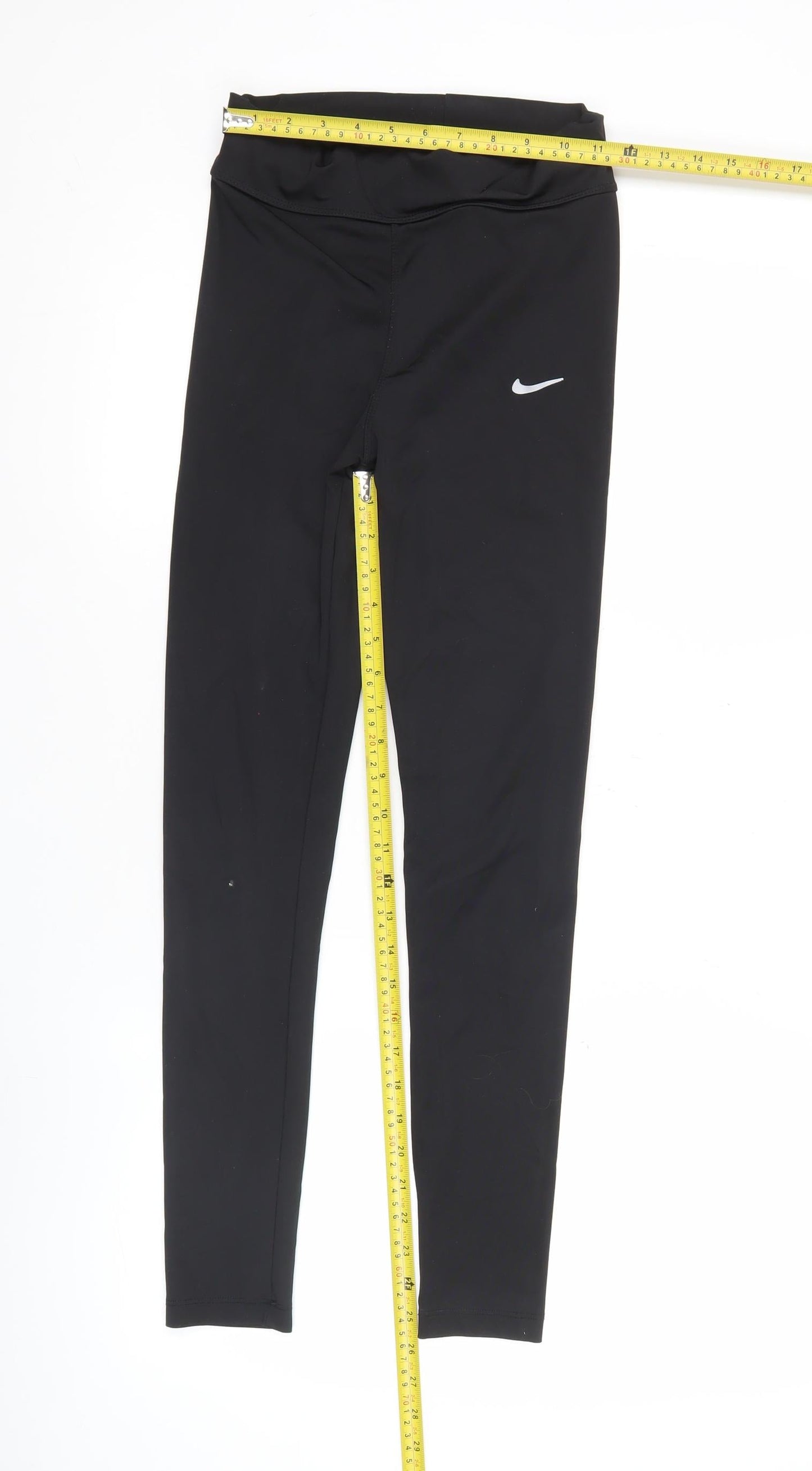 Nike Womens Black Dri-FIT Leggings S Slim Fit Running Trousers