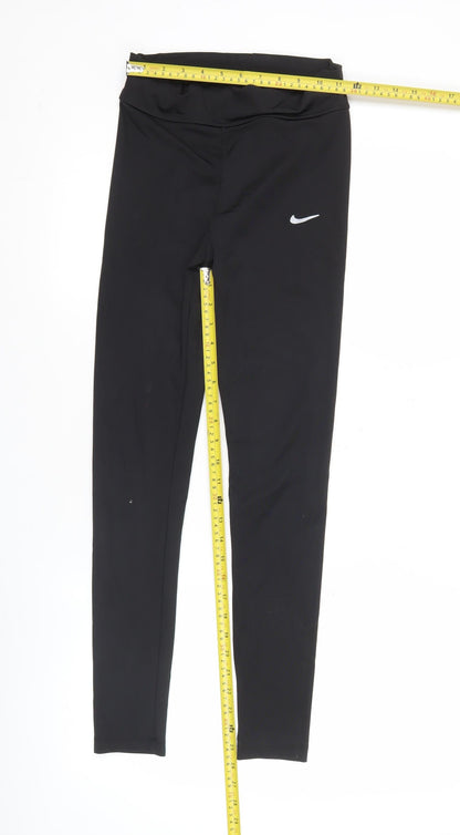 Nike Womens Black Dri-FIT Leggings S Slim Fit Running Trousers
