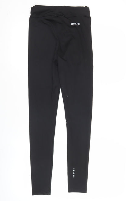 Nike Womens Black Dri-FIT Leggings S Slim Fit Running Trousers