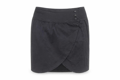 Tiddy Women's Black Wrap Short Skirt Size M Cotton Stretch