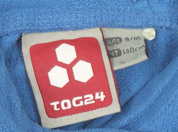 TOG24 Boys Blue Fleece Pullover Hoodie Age 9-10 Years Regular Fit
