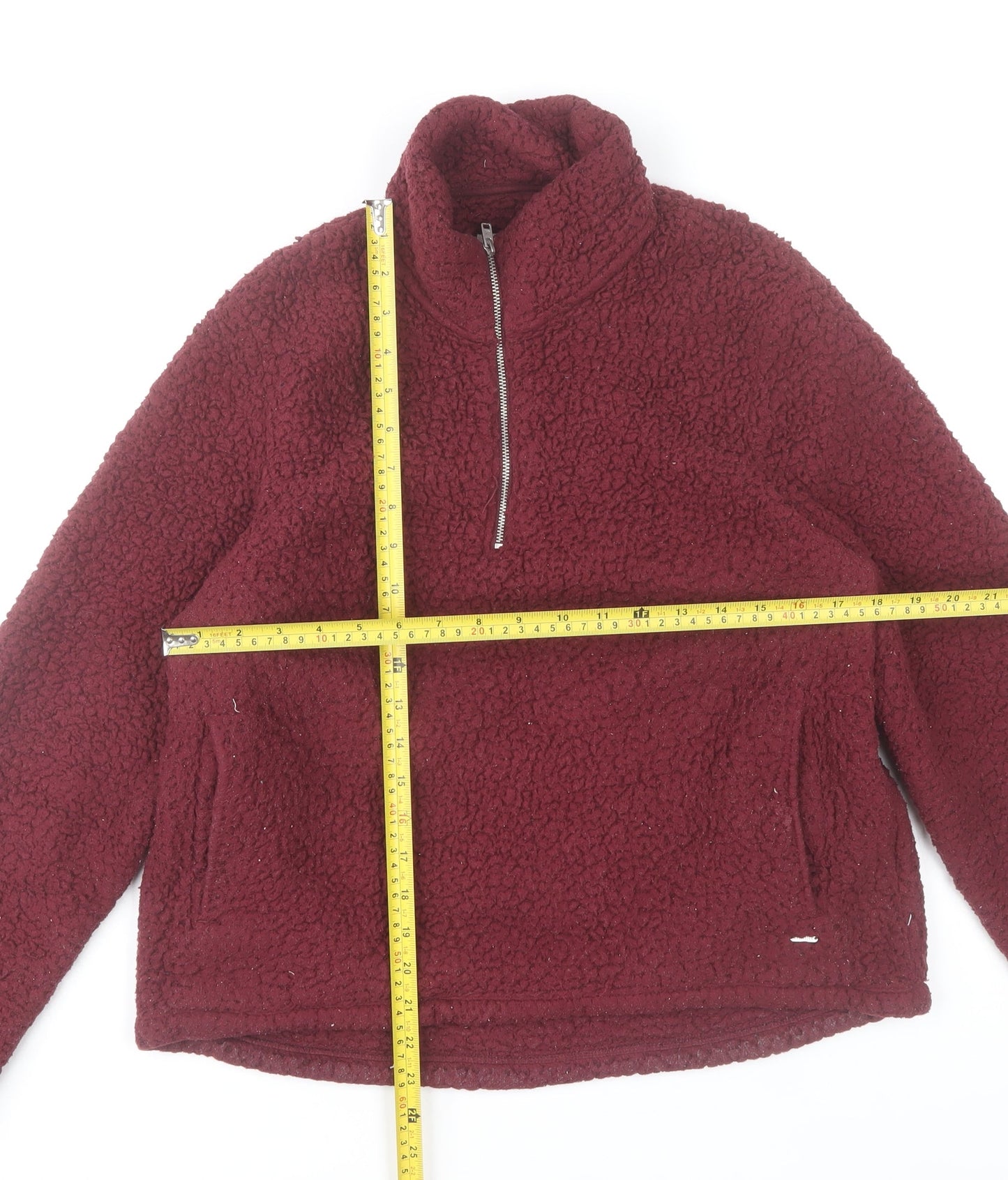 Hollister Women’s Burgundy Fleece Pullover Hoodie M Warm Winter Style
