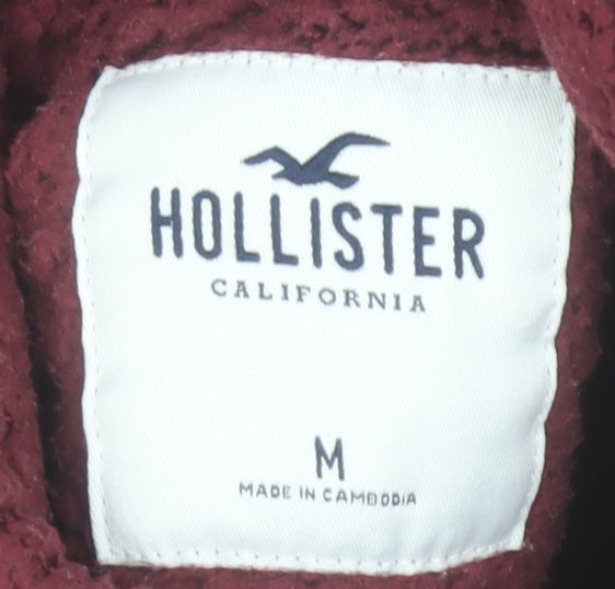 Hollister Women’s Burgundy Fleece Pullover Hoodie M Warm Winter Style