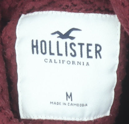 Hollister Women’s Burgundy Fleece Pullover Hoodie M Warm Winter Style