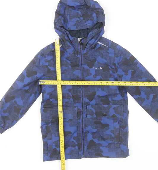 Regatta Boys Blue Camouflage Hooded Puffer Jacket 5-6 Years Waterproof Lined