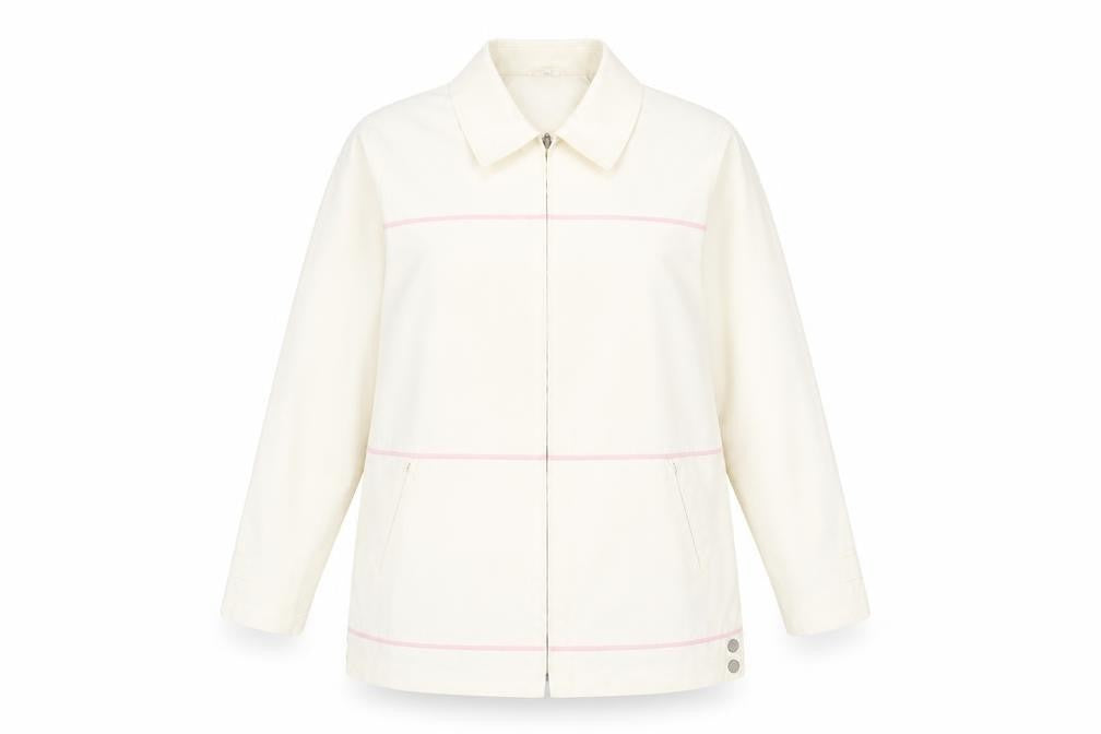 Klass Collection Women's Ivory Mid-Length Jacket Size 18 Polyester Blend