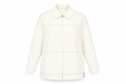 Klass Collection Women's Ivory Mid-Length Jacket Size 18 Polyester Blend