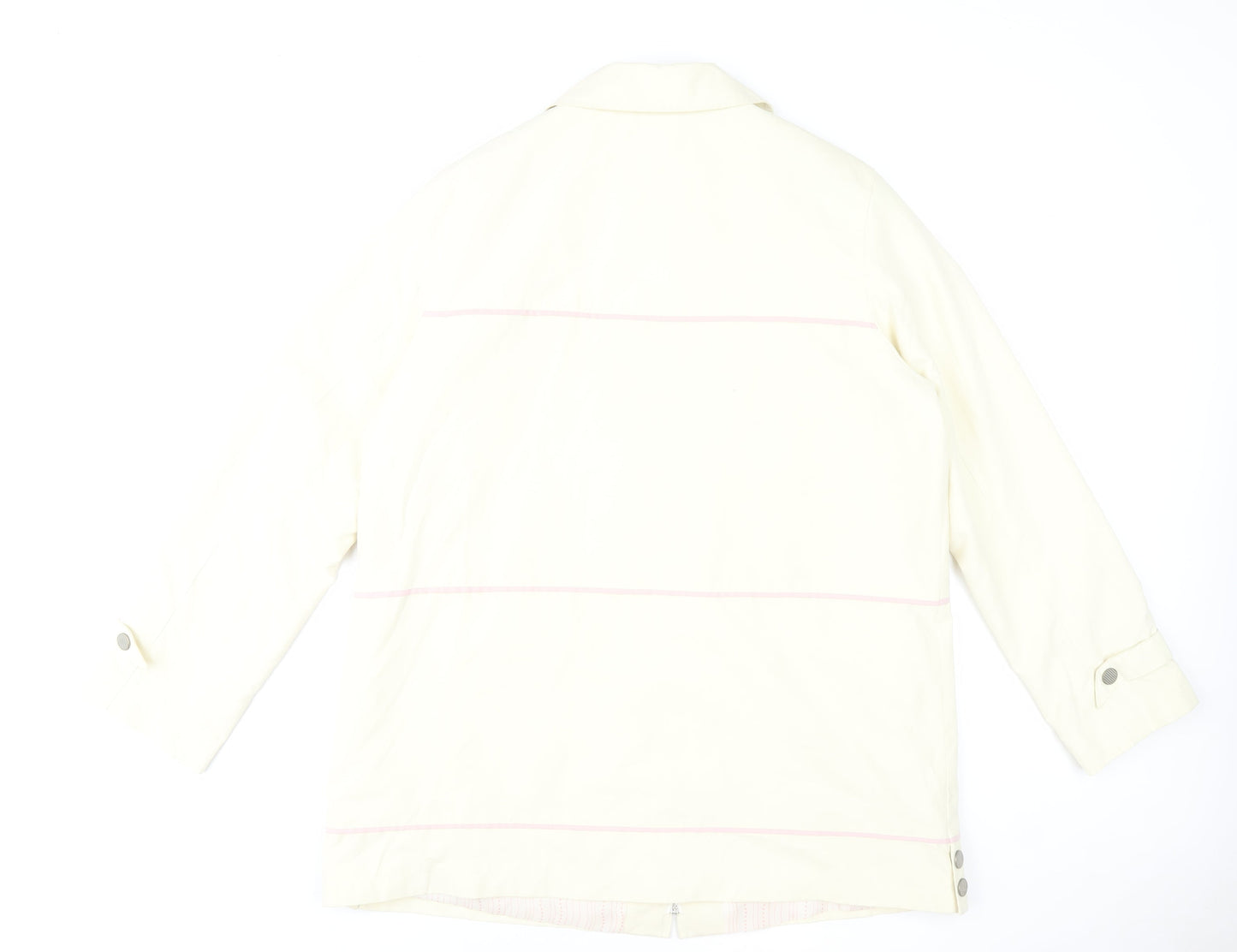 Klass Collection Women's Ivory Mid-Length Jacket Size 18 Polyester Blend