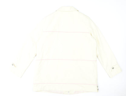 Klass Collection Women's Ivory Mid-Length Jacket Size 18 Polyester Blend