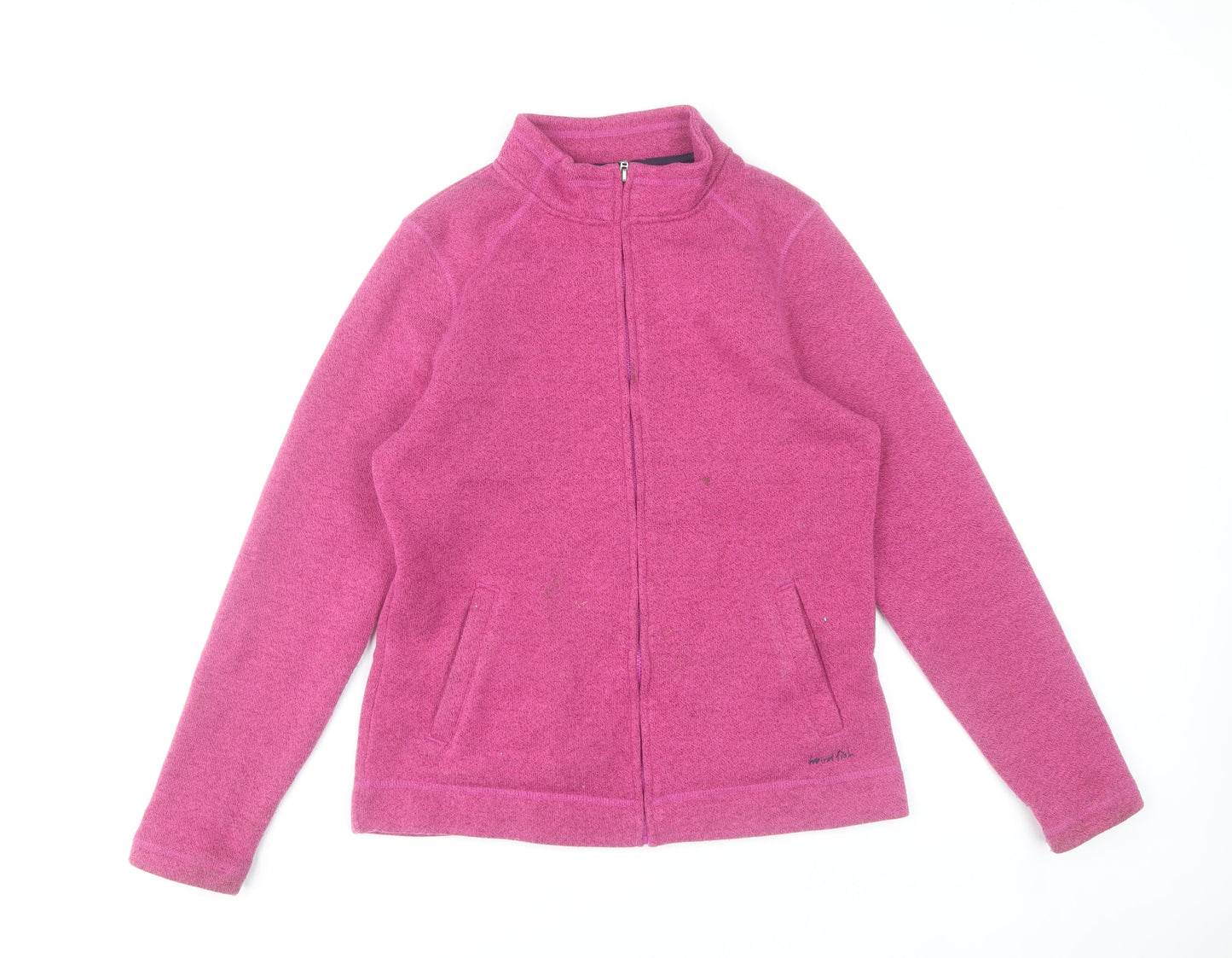 Weird Fish Womens Pink Fleece Full Zip Jacket Size 12