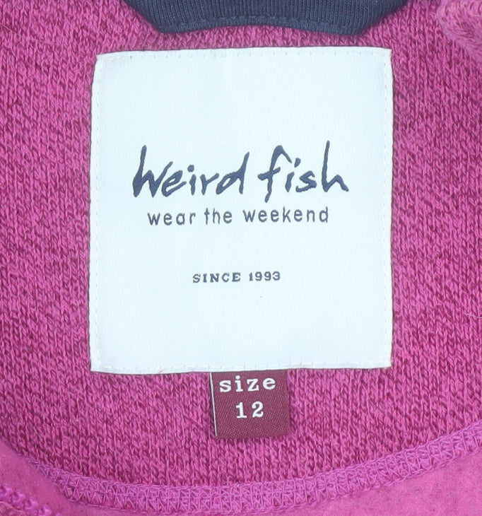 Weird Fish Womens Pink Fleece Full Zip Jacket Size 12