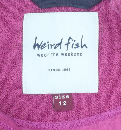 Weird Fish Womens Pink Fleece Full Zip Jacket Size 12
