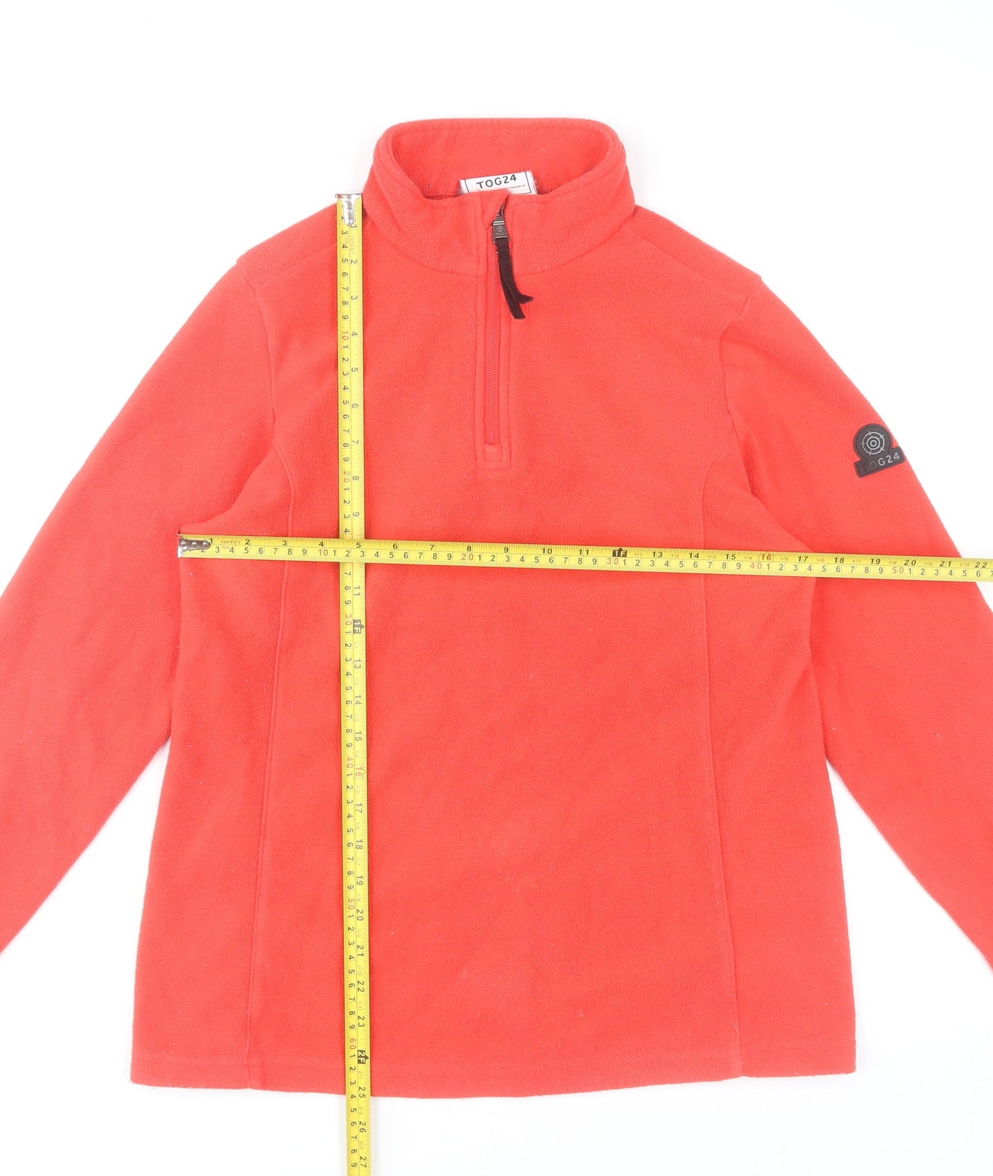 TOG24 Women's Red Fleece 1/4 Zip Pullover Sweatshirt Size 10