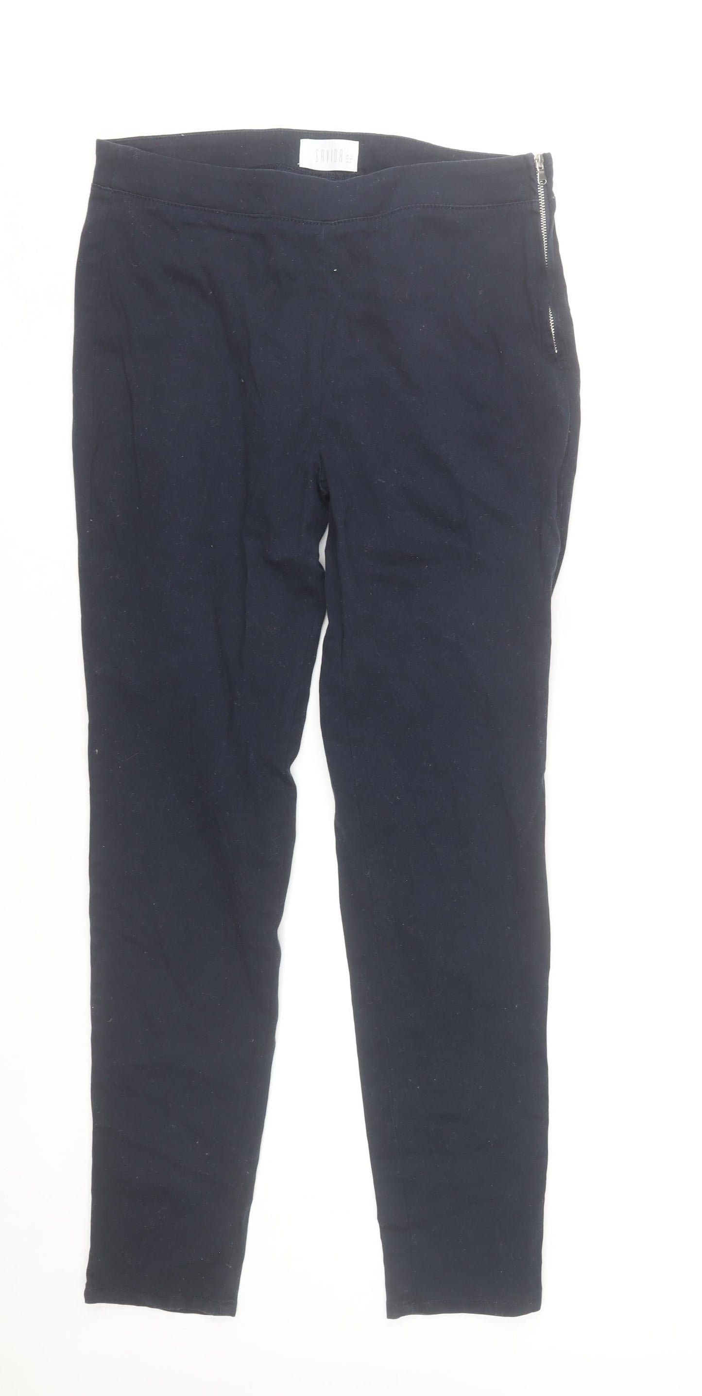 Savida Womens Black Slim Fit Cotton Stretch Leggings Size 12