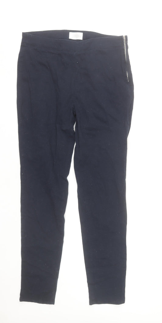 Savida Womens Black Slim Fit Cotton Stretch Leggings Size 12