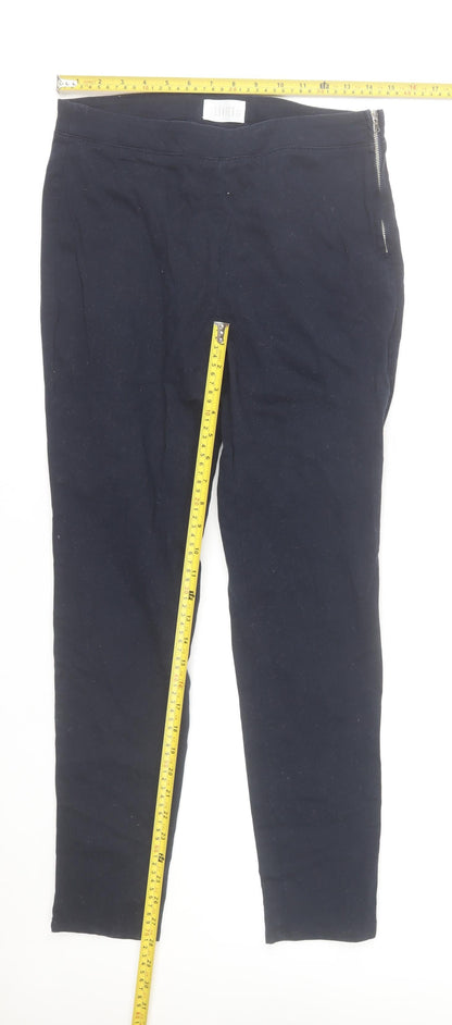 Savida Womens Black Slim Fit Cotton Stretch Leggings Size 12