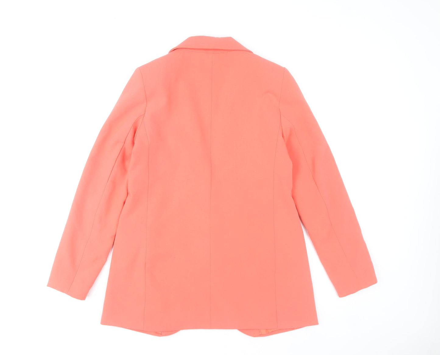 OBJECT Women's Orange Blazer Size 6 Classic Single-Breasted Jacket