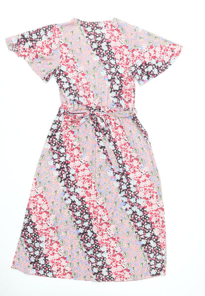 Dunnes Women’s Multicoloured Floral Wrap Midi Dress Size 8