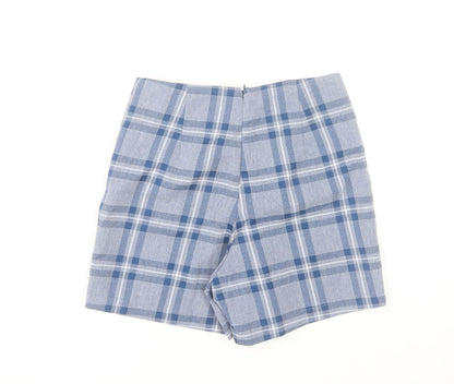 Misi & Co Women's Blue Plaid Wrap Skort Petites Cotton Blend