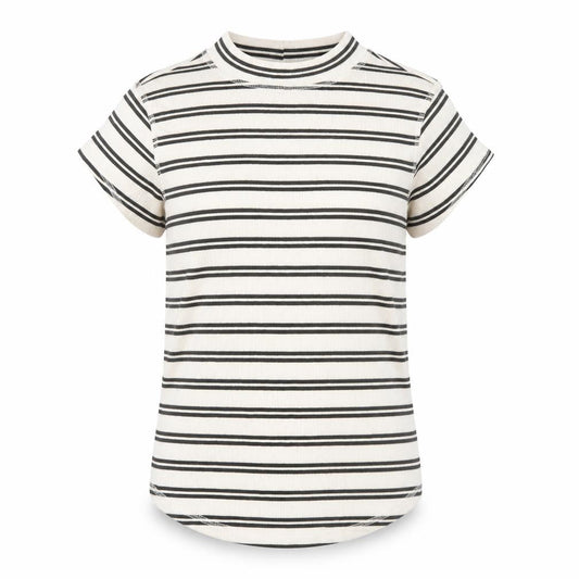 River Island Women’s White Black Striped T-Shirt UK 12 Basic Jersey Top